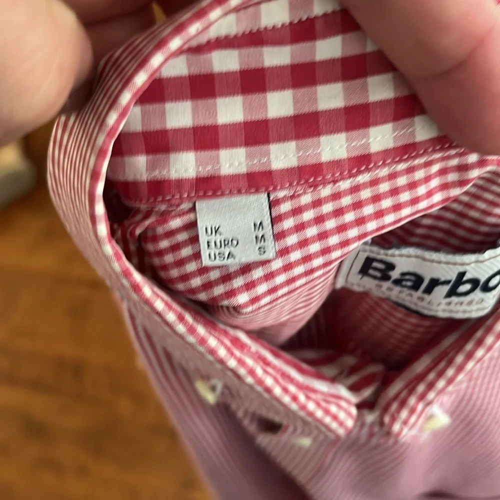 Barbour plaid Mens Buttons down Shirt Short Sleeves Size S - Picture 11 of 13